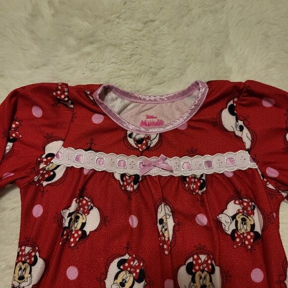 Disney Junior Minnie Mouse toddler girl red long-sleeved night gown - Picture 6 of 8